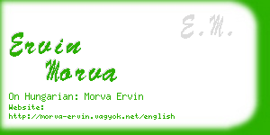 ervin morva business card